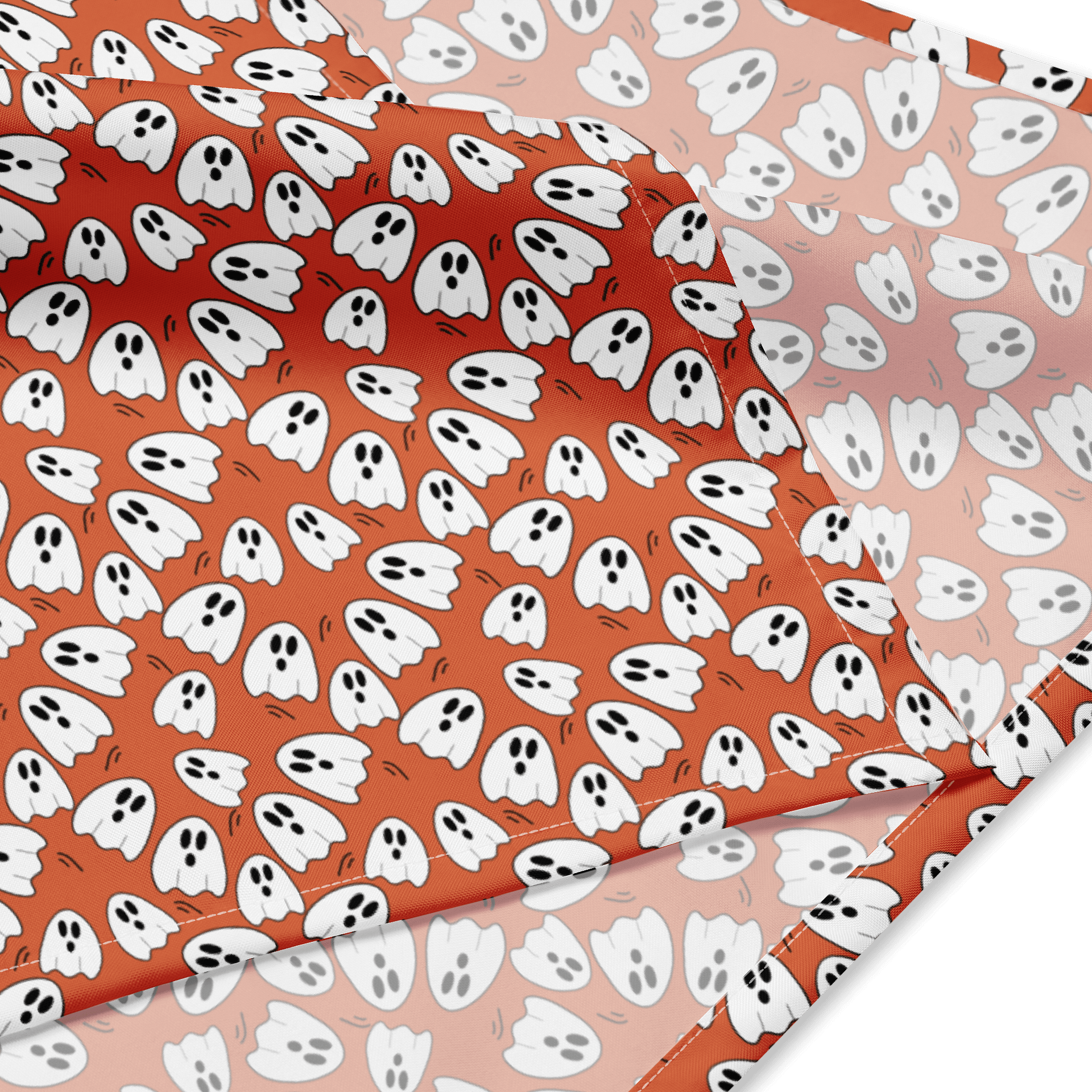 Floating Ghosts – Halloween Orange All-Over Print Bandana product image (3)