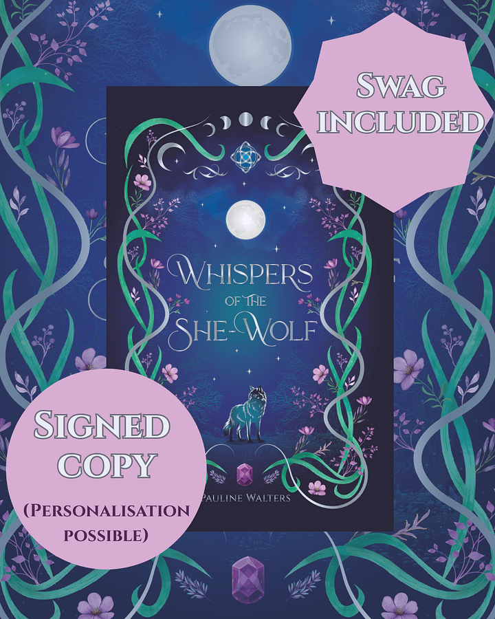PREORDER Whispers of the She-Wolf / signed paperback + a free swag pack product image (1)