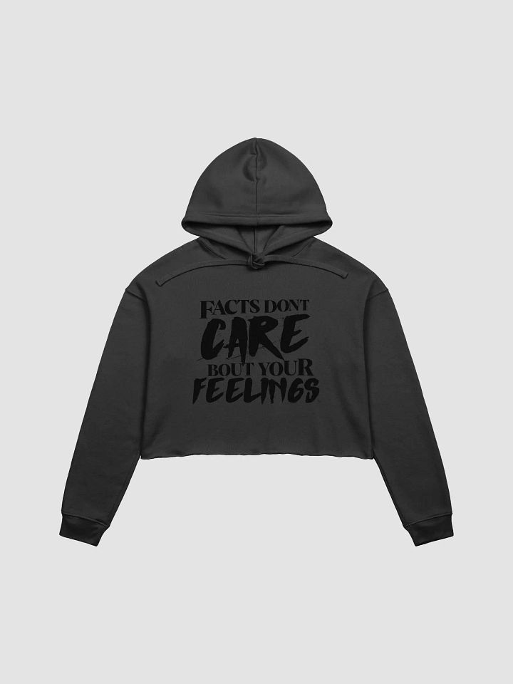 Facts Don't Care Bout Your Feelings Crop Hoodie (Black Text) product image (2)