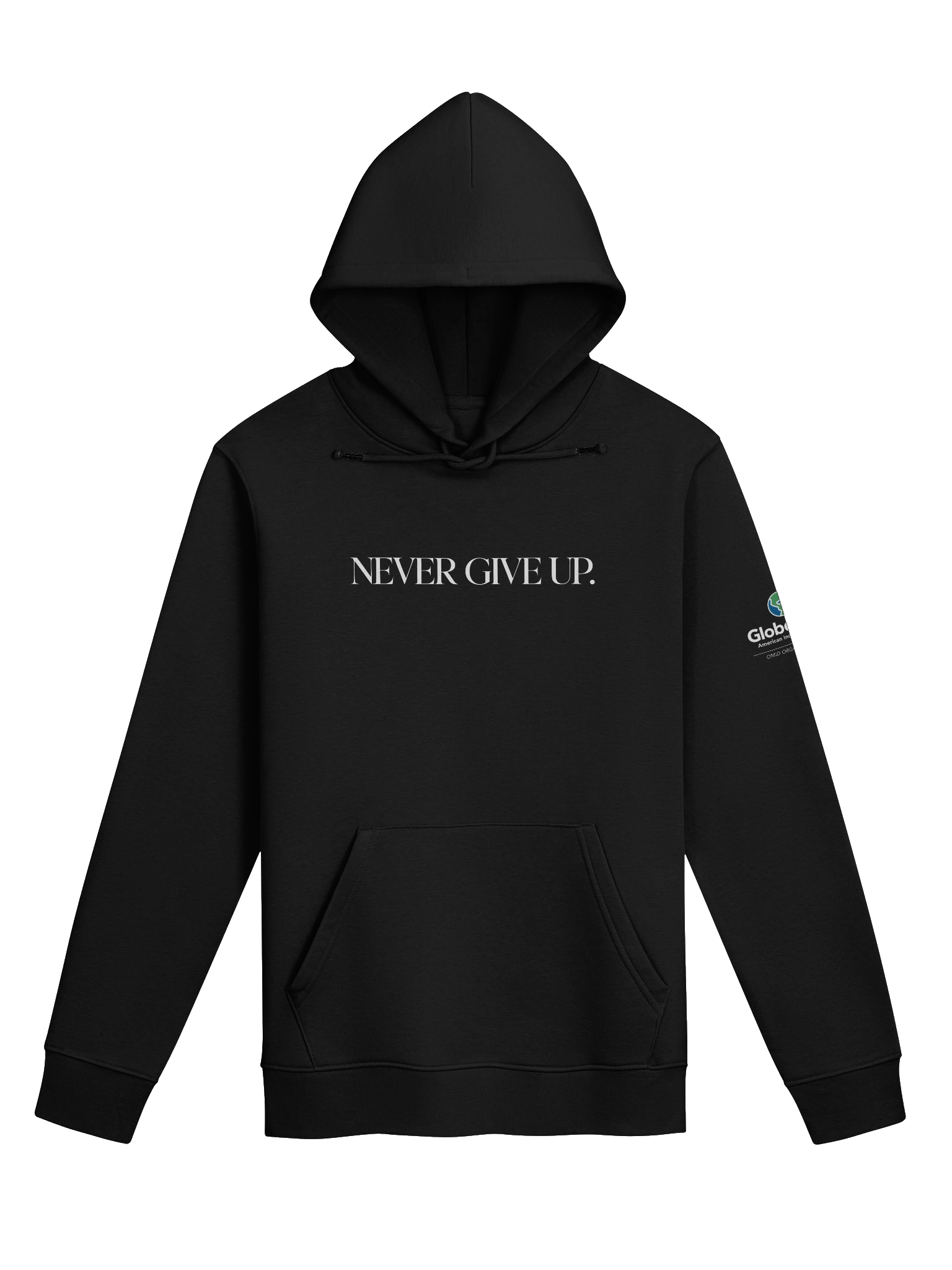 OMID “Never Give Up.” Hoodie – Built for the Grind product image (1)