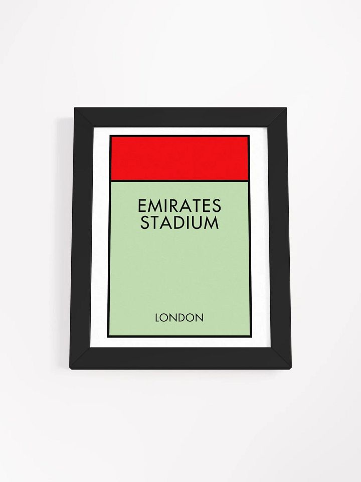 Emirates Stadium London Monopoly Title Art Framed Print product image (1)