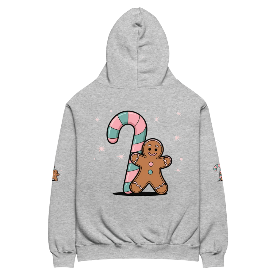Festive Candy Cane and Gingerbread Man Oversized Hoodie product image (27)