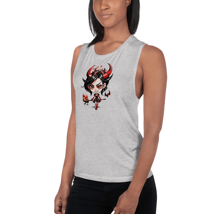 Just A Horny Lil Devil Graphic flowy muscle cut Tank top product image (10)