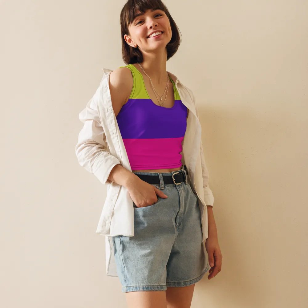 Color Block Crop Top T-Shirt product image (10)