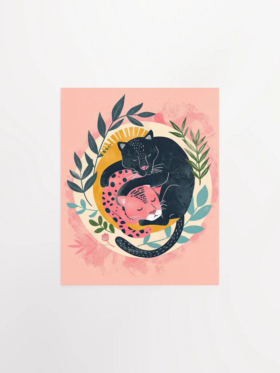 Yin-Yang Leopards Lover Felines Whimsical Art Print product image (11)