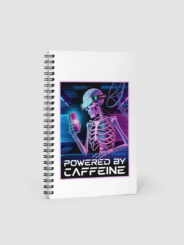 "POWERED BY CAFFEINE" Spiral Notebook 140 sheets product image (1)
