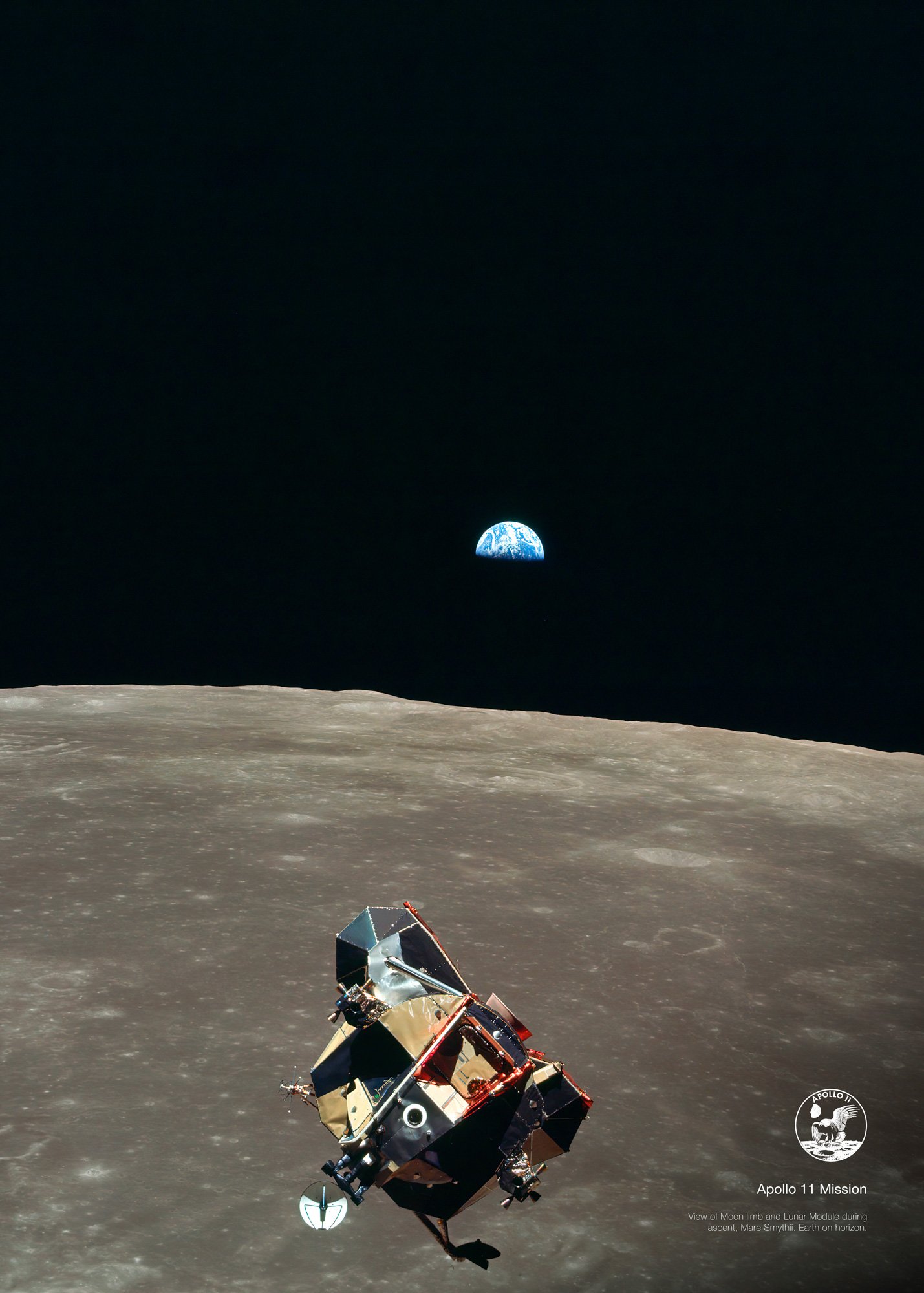 NASA Apollo 11: View of Moon (Earthrise), 1969 — space poster, space art, photo poster, NASA print, space wall decor product image (3)