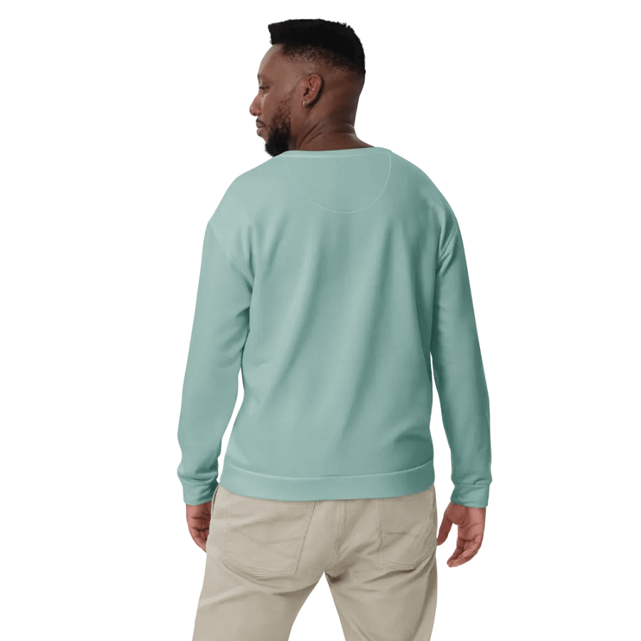 Plain Light Teal Green Soft Summer Unisex Recycled Polyester Heavyweight Premium Sweatshirt by Treasure Pie product image (12)