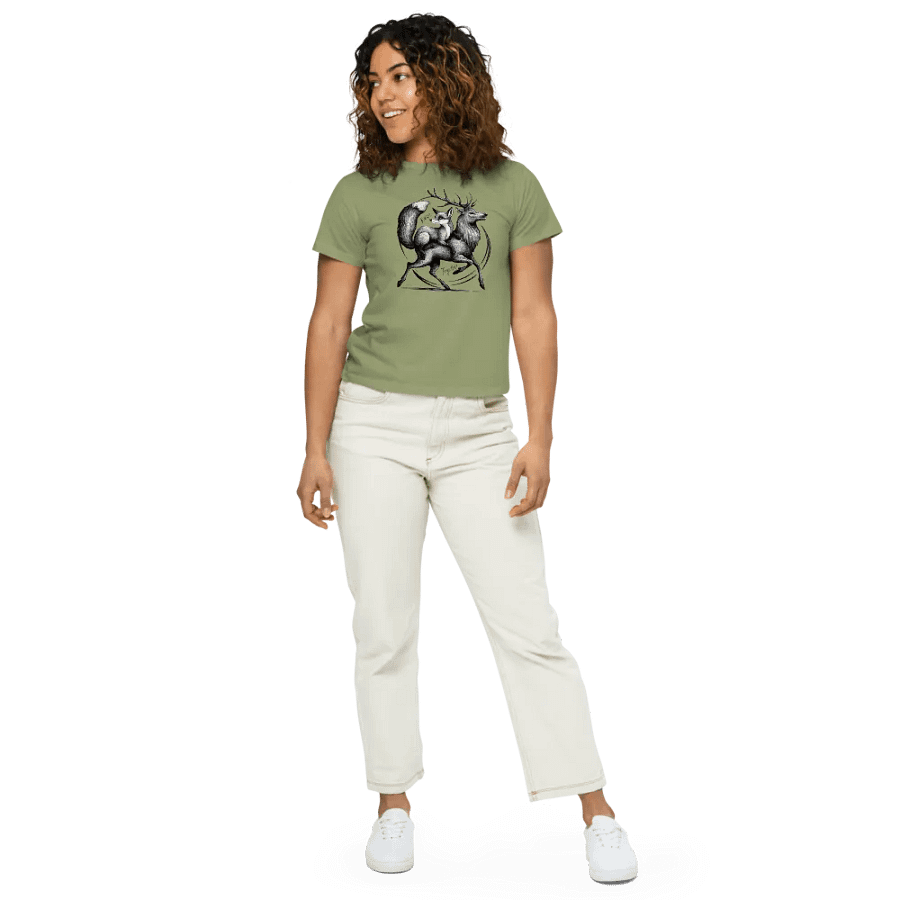 Always Together Iconic Vixen and Stag Women's High Waisted Tee product image (34)