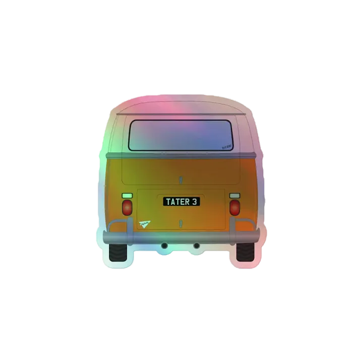 Orange bus Taterwave 3 year holo sticker product image (1)