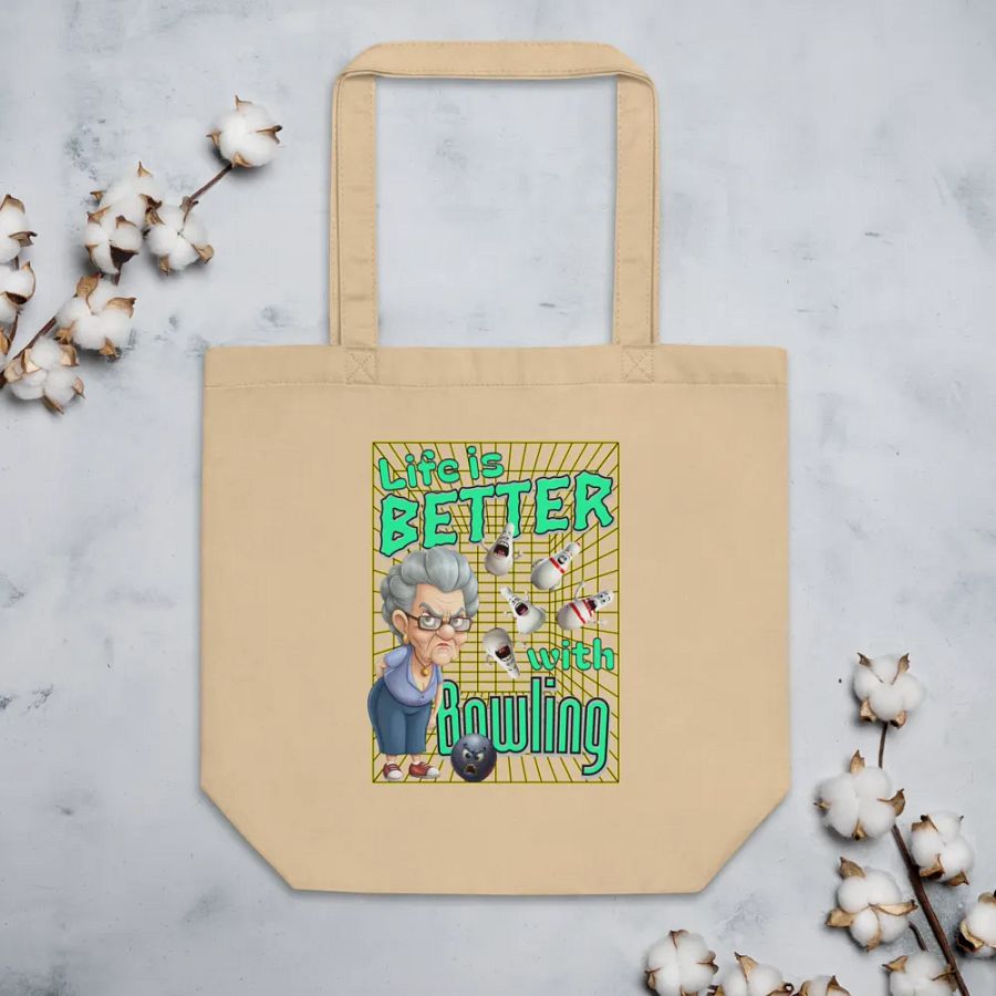Life Is Better With Bowling Organic Cotton Tote Bag product image (3)