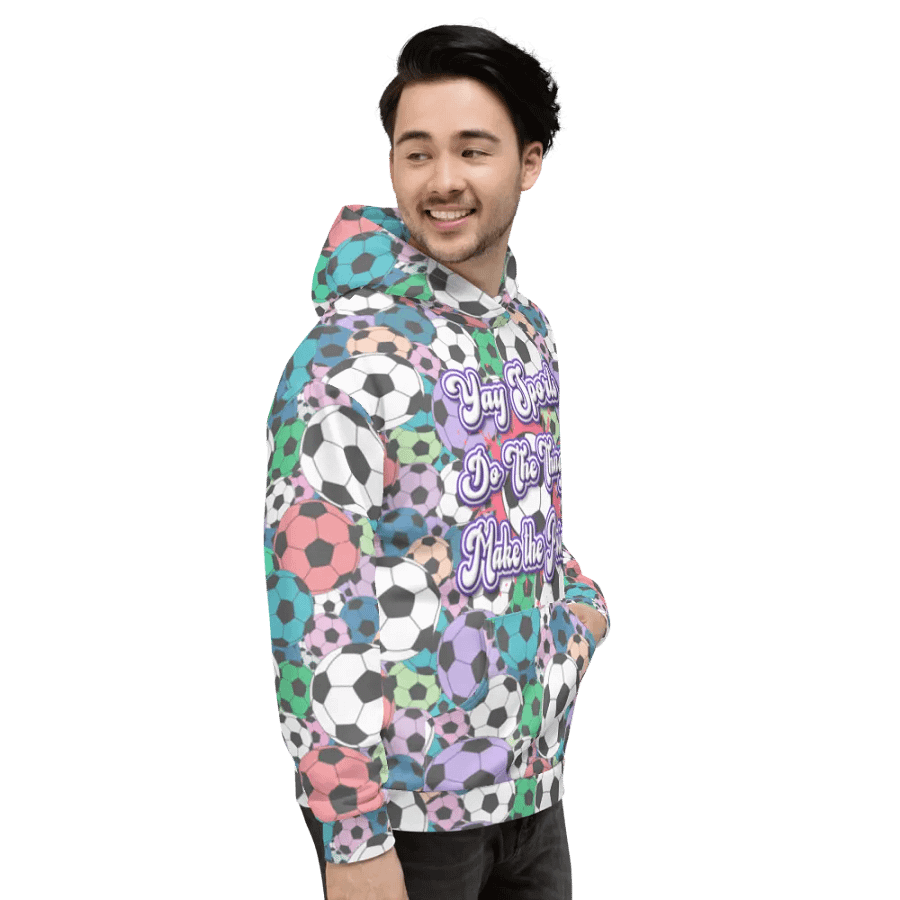 Yay Sports Soccer Football All Over Print Hoodie product image (9)