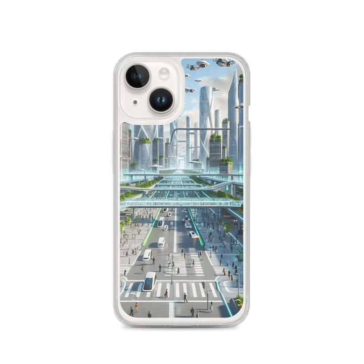 Futuristic Cityscape iPhone® MagSafe® Clear Case product image (4)