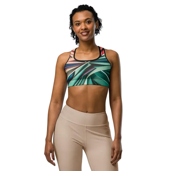 Abstract Geometric Sports Bra in Vibrant Colors (XS-2XL) product image (1)