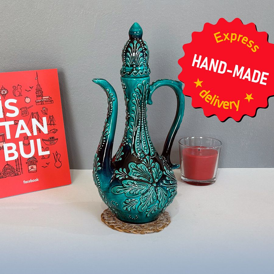 Ceramic wine jug (decor), Arabic style decor — handmade pottery, handmade ceramic product image (1)