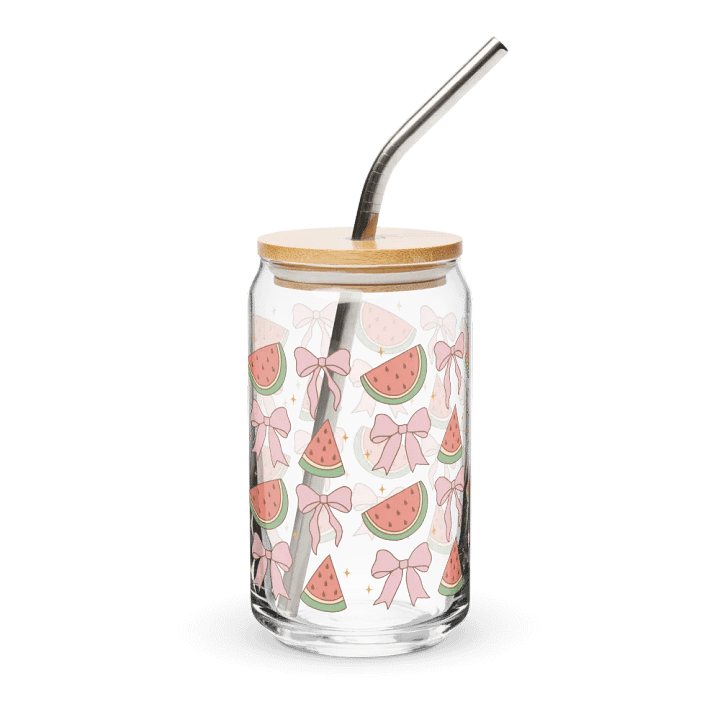 Bows & Watermelons Coquette Can-Shaped Glass (16oz) product image (2)