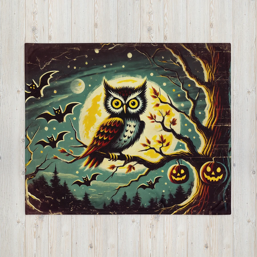 Spooky Owl Full Moon Throw Blanket product image (16)