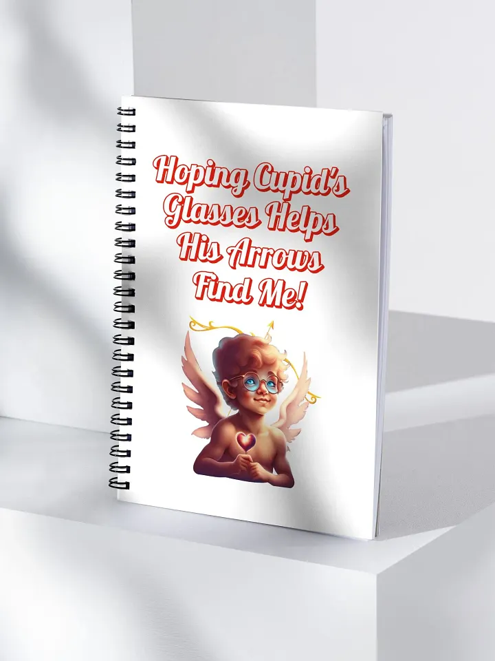 Hoping Cupid's Glasses Helps His Arrows Find Me! Spiral Notebook product image (1)