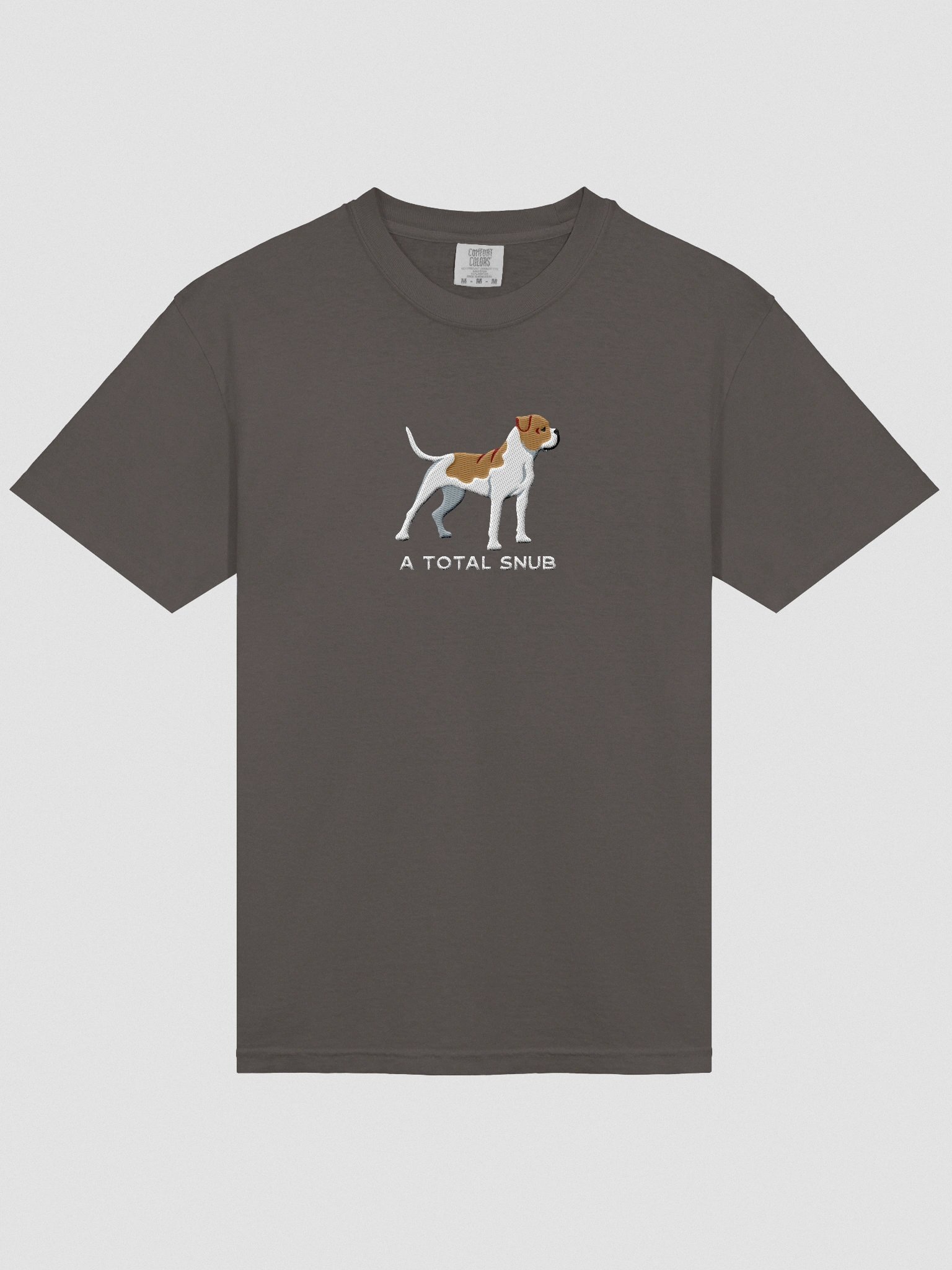A Total Snub T-Shirt(Embroidered) of an American Bulldog(Tan) product image (6)