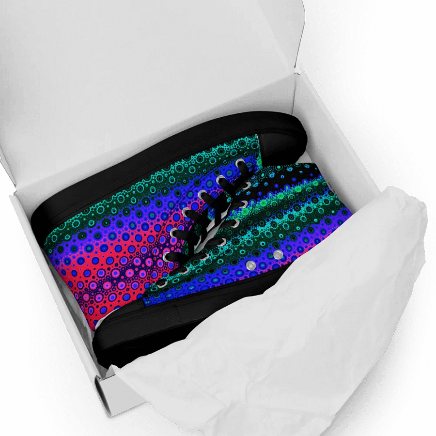 Abstract Multicoloured Pattern Women's Canvas Shoes High Tops product image (8)