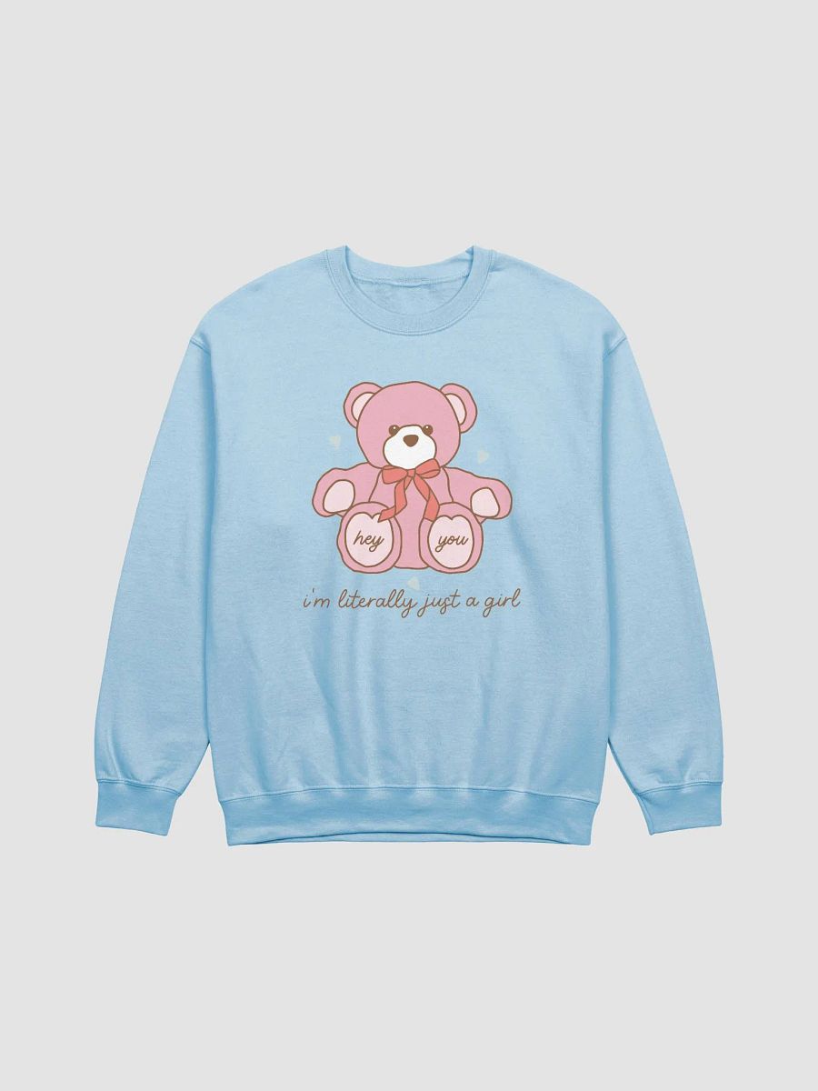 Just A Girl Pink Bear Crewneck Sweatshirt product image (3)