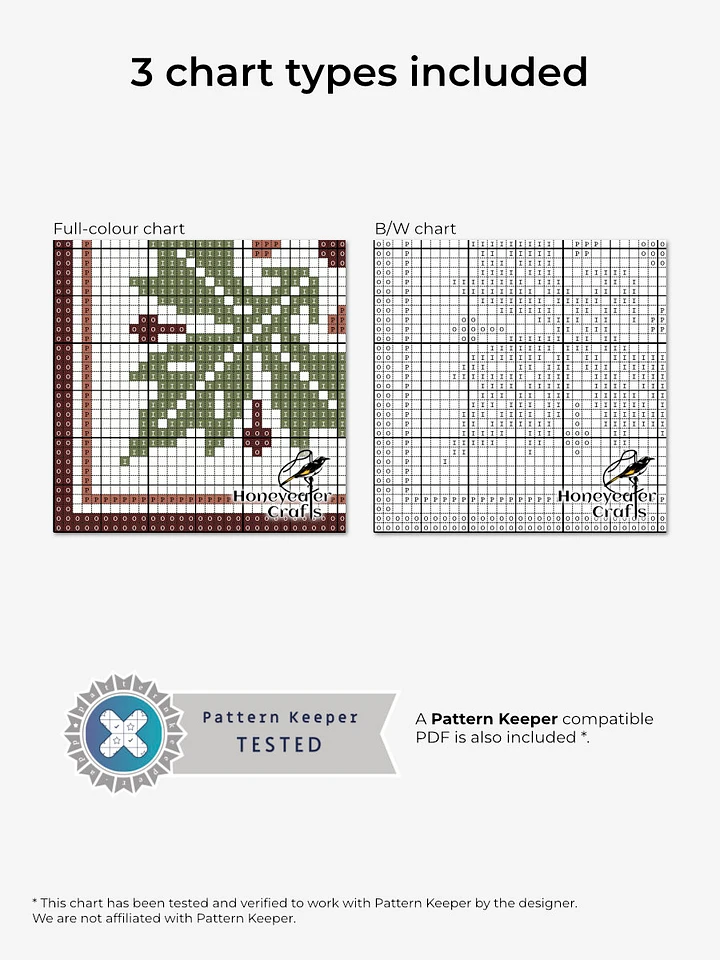 Flowers and Leaves: Abstract Cross Stitch Pattern PDF product image (2)