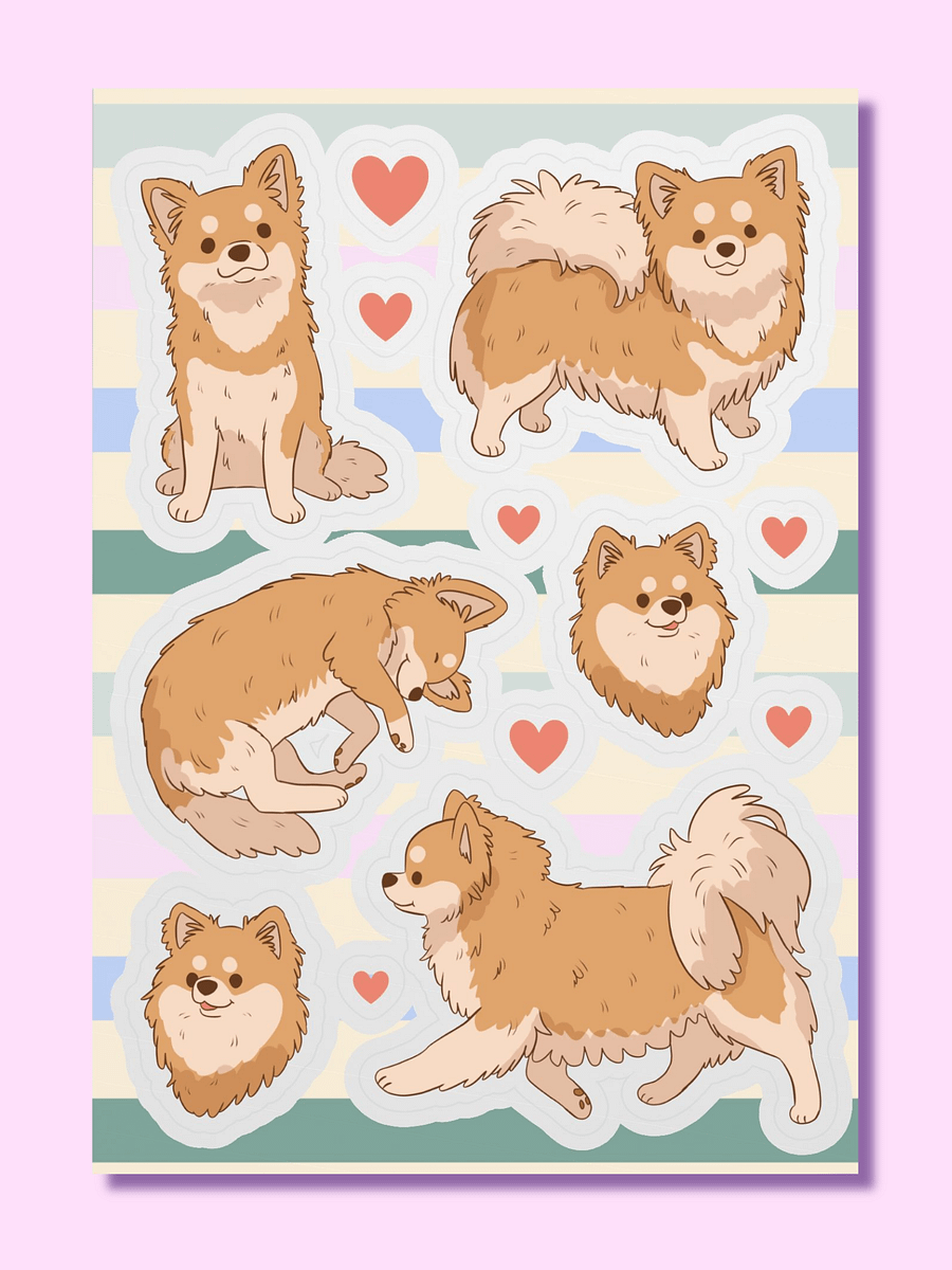 Long Haired Chihuahua Love Sticker Sheet product image (1)