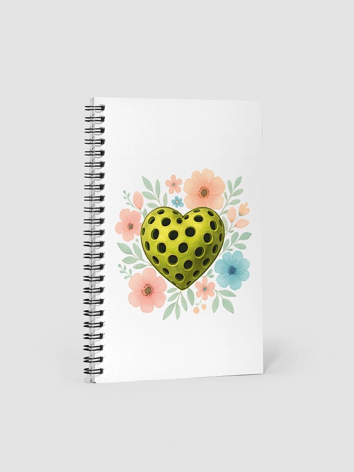 Pickleball Heart Flowers Golden Spiral Notebook product image (2)