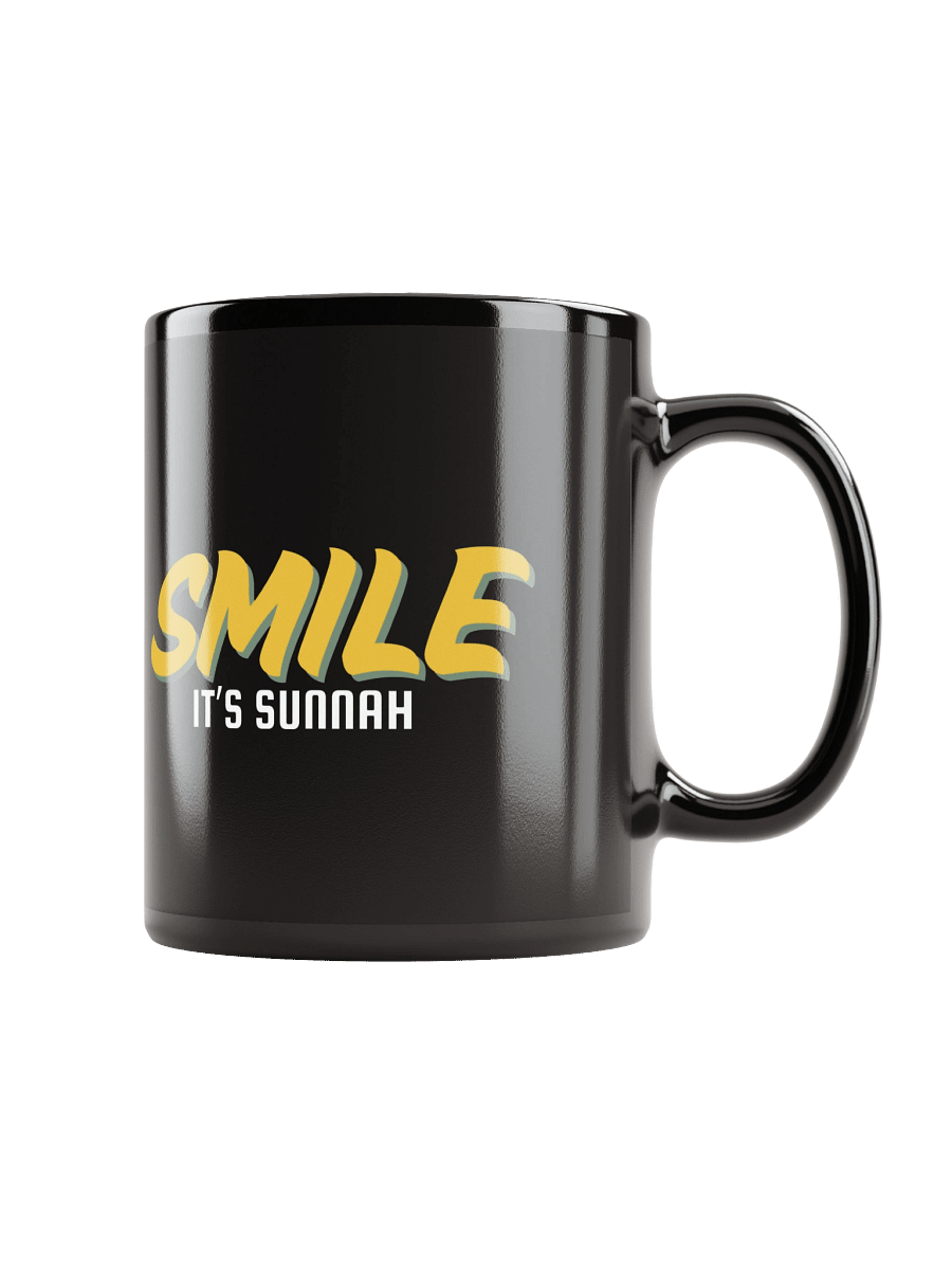 Black "Smile It's Sunnah" Mug in Golden Yellow product image (2)