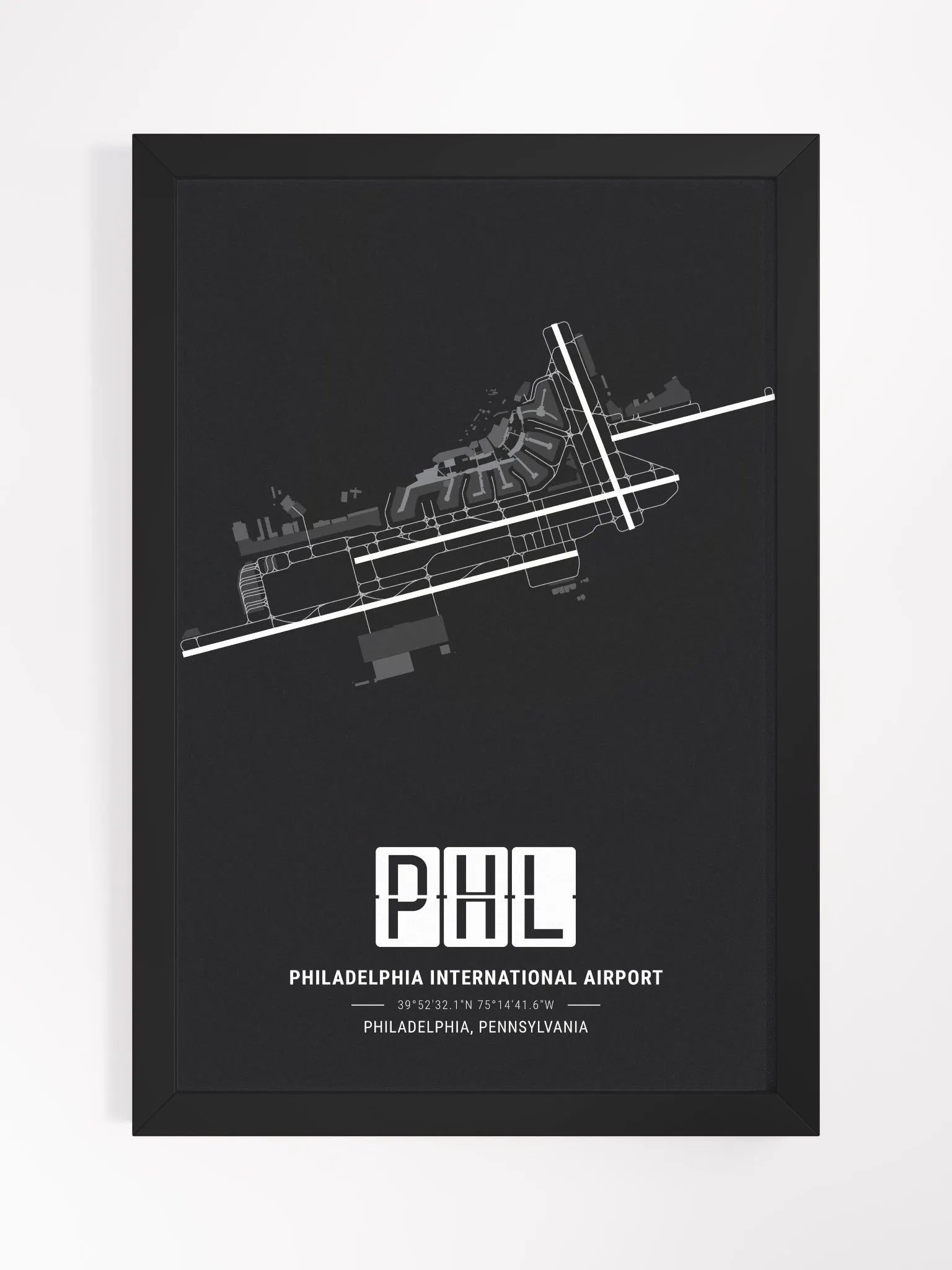 Framed Airport PHL Premium Map On Matt Paper product image (1)