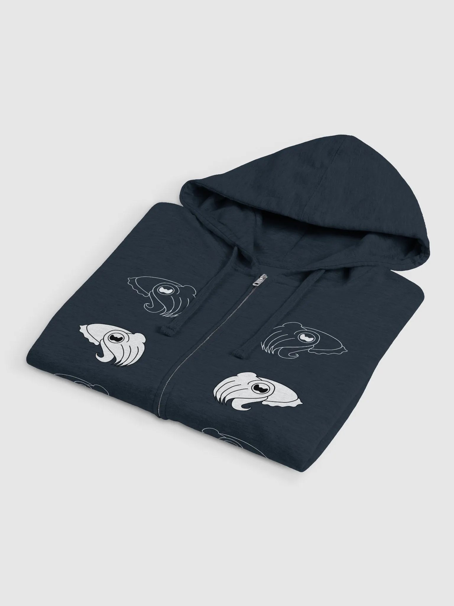 Triple Cuttlefish outline and white Zippy Hoodie product image (14)