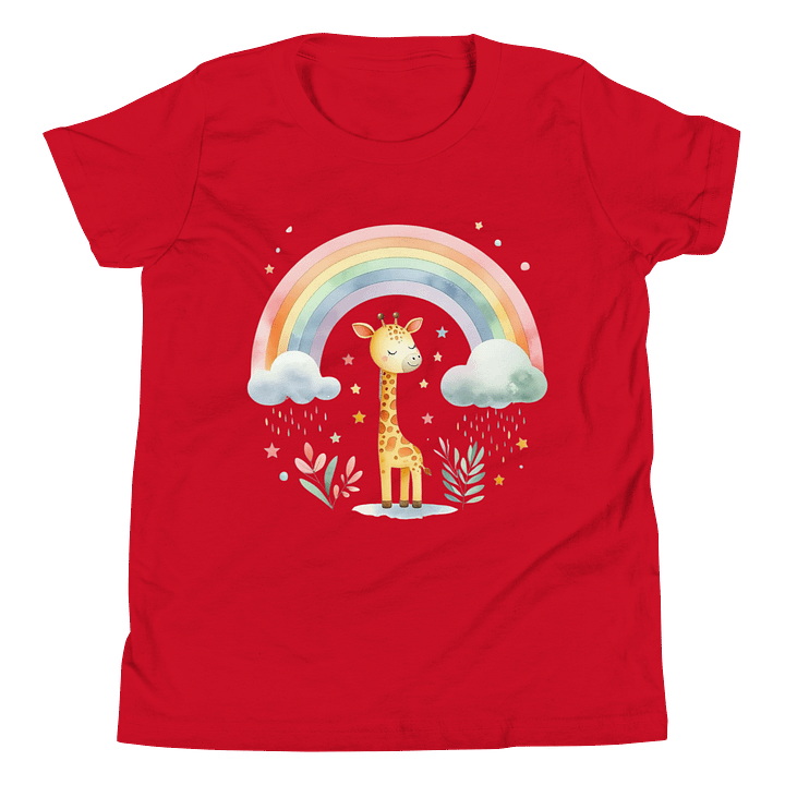 Whimsical Giraffe Rainbow Youth T-Shirt product image (2)
