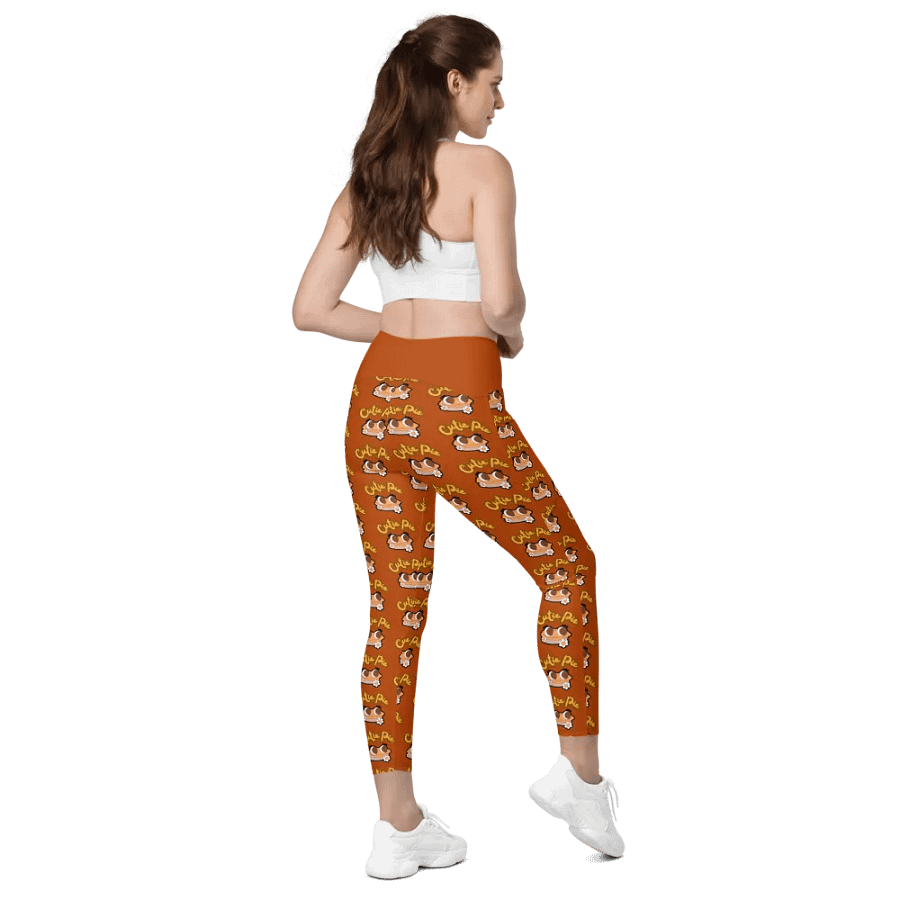 Cutie Pie Orange Print Leggings with Pockets product image (7)