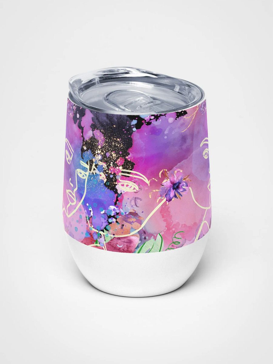 Whimsical Faces Wine Tumbler for the pink ladies product image (5)