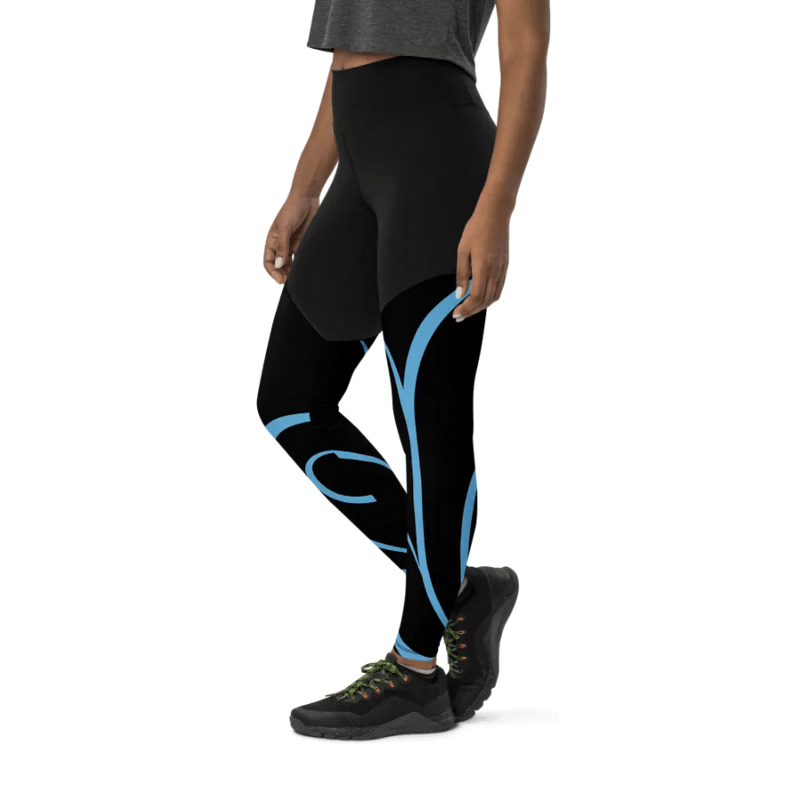 Flowing Blue Flourish All-Over Print Sports Leggings product image (11)