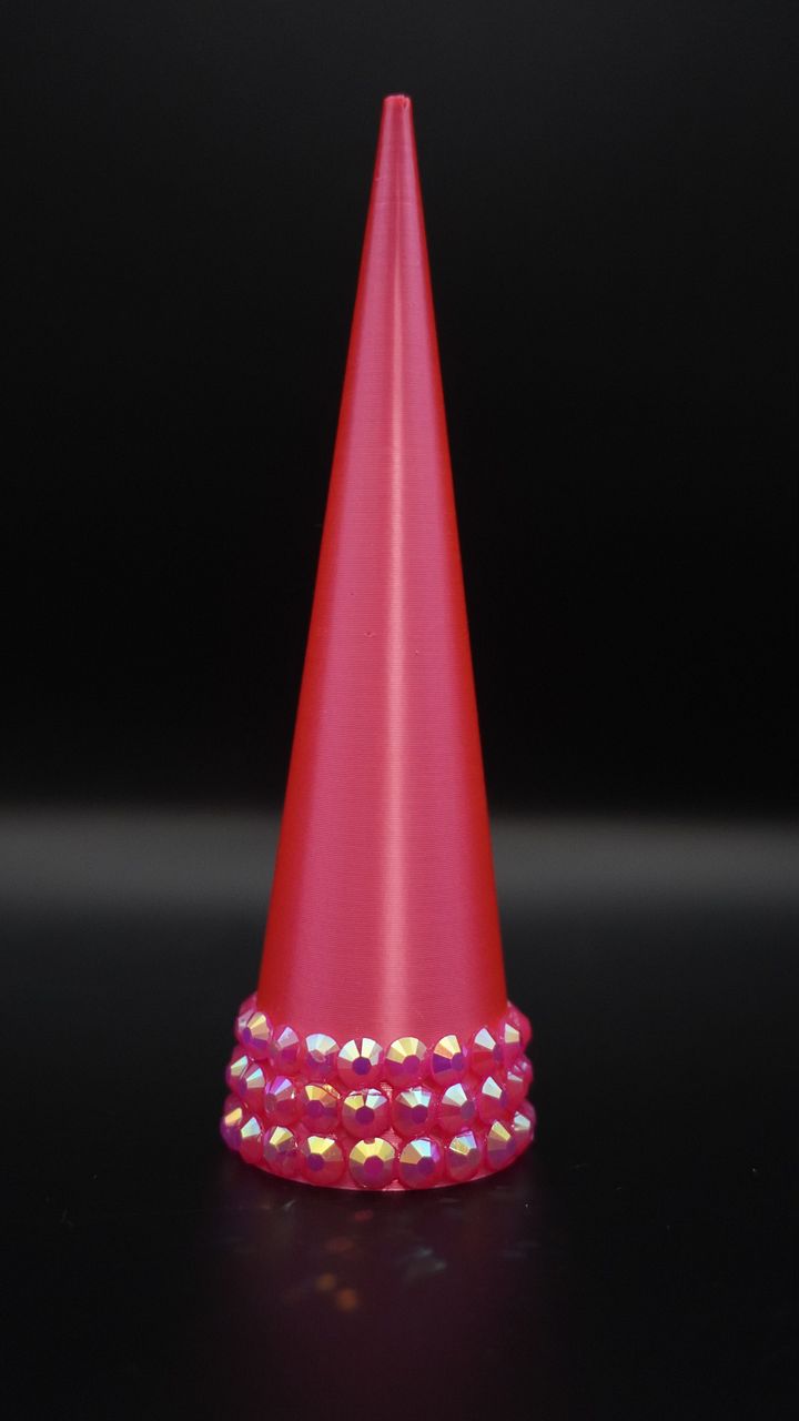 Hot Pink Silk 3d Printed Ring Cones product image (1)