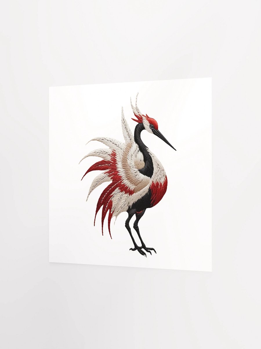 Elegant Crane Embroidery Poster product image (7)