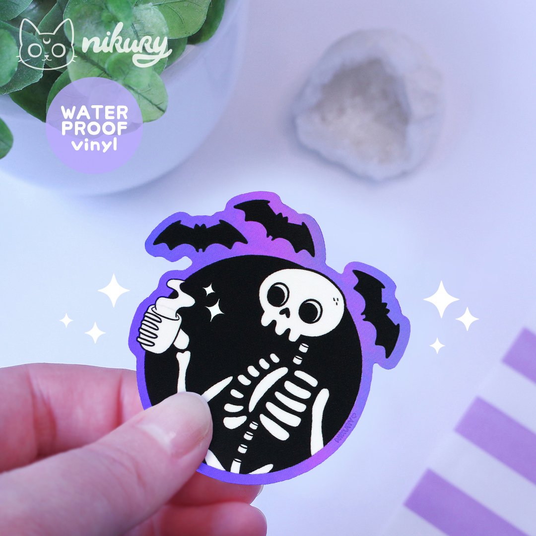 Holographic Skeleton Coffee / Tea Sticker product image (2)