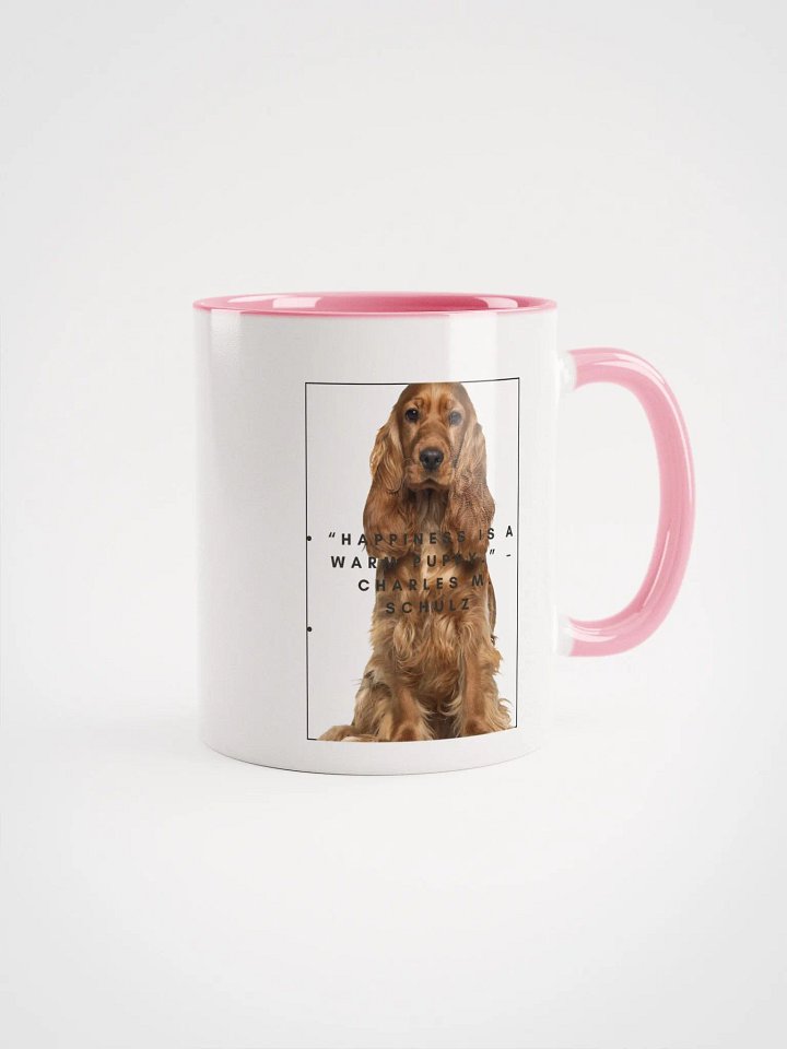 Spaniel Dog Ceramic Mug with Pink Handle and Interior product image (1)