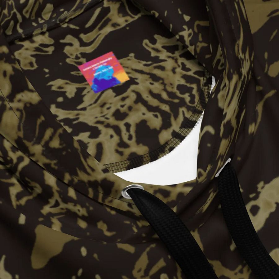 Abstract Brown and Black Marble Effect Unisex All Over Print Hoodie product image (12)