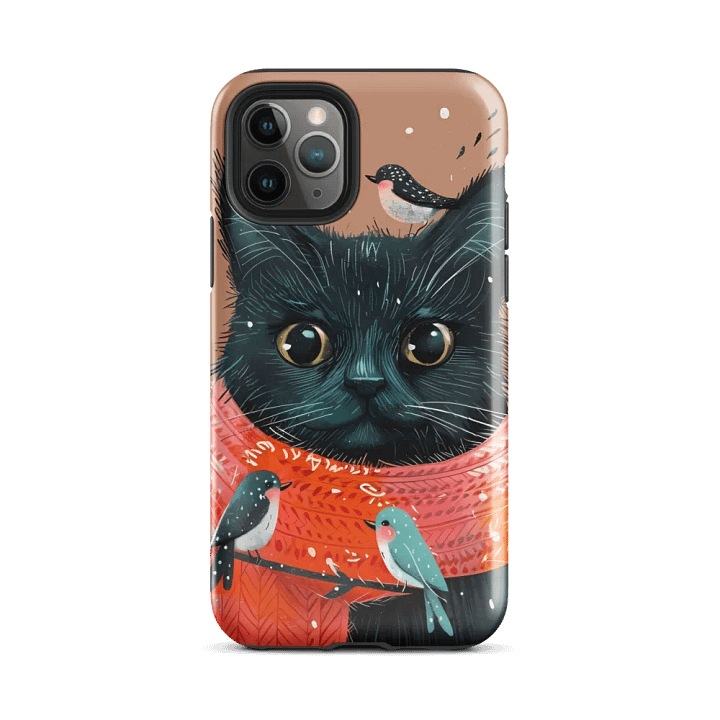 Whimsical Cat and Birds Tough iPhone® Case product image (25)