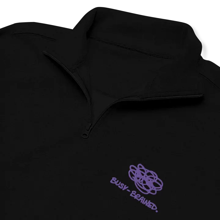 BUSY-BRAINED (purple) embroidered quarter zip product image (2)