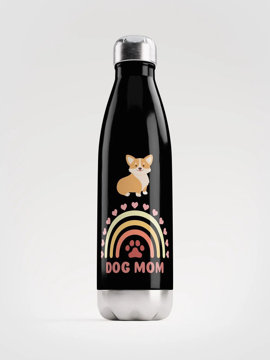 Rainbow Corgi Dog Mom Stainless Steel Water Bottle product image (1)