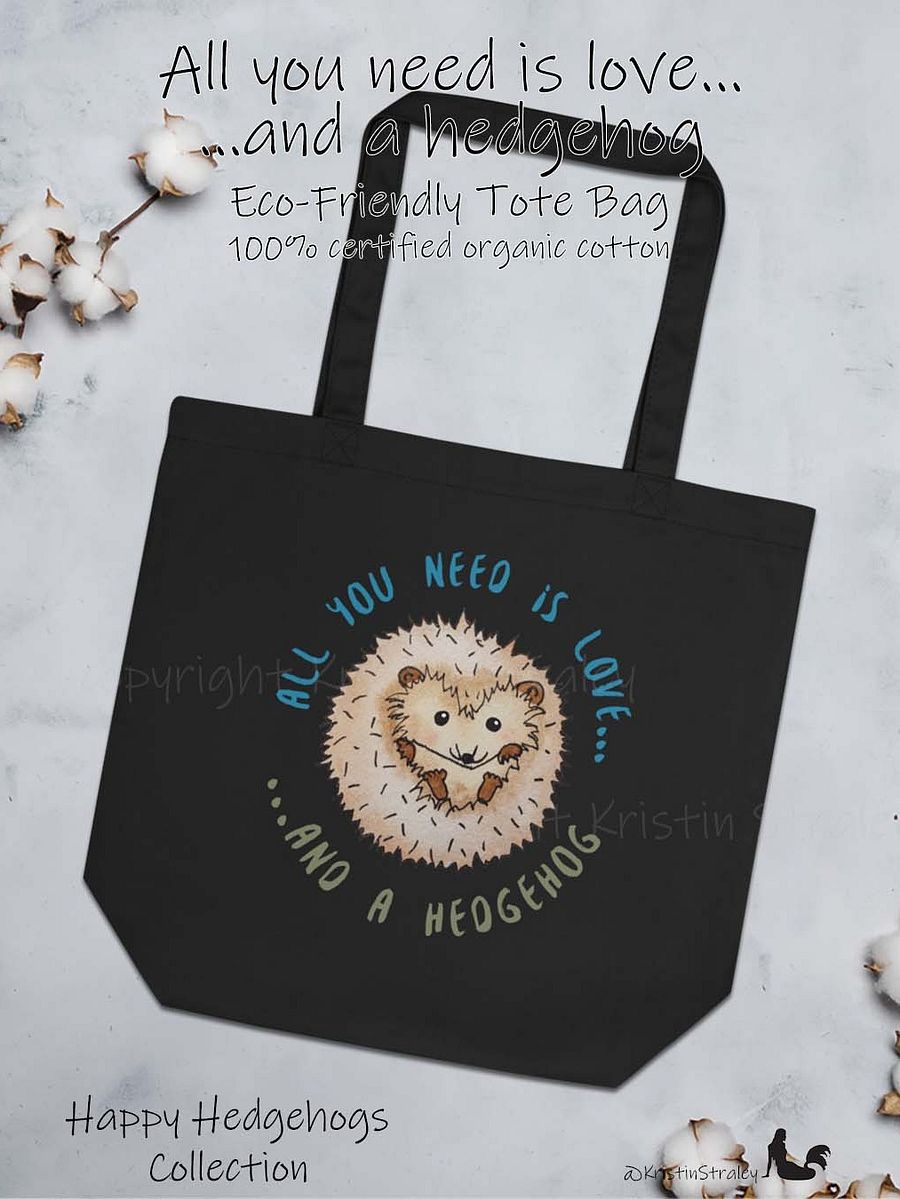 Hedgehog All You Need is Love... Eco Cotton Tote Bag product image (2)