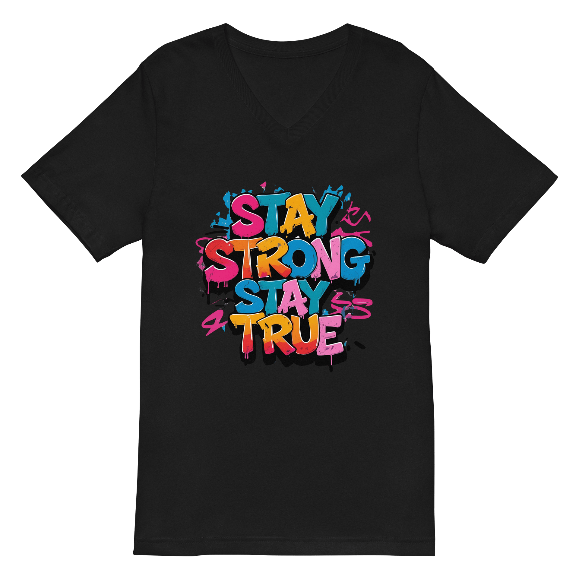 Stay Strong Stay True V-Neck T-Shirt - Unisex Bella + Canvas fit product image (3)