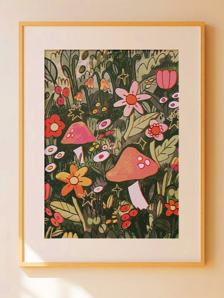 Mushrooms in Spring Print product image (1)