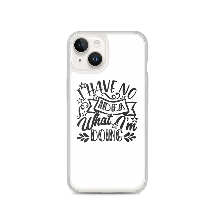 Whimsical 'I HAVE NO IDEA' iPhone® MagSafe® Clear Case product image (4)
