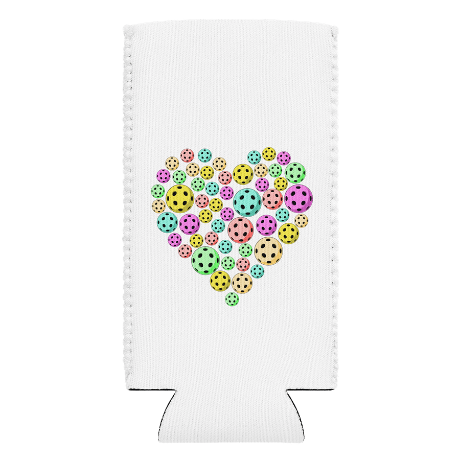 Heart Pickleball Colored Coozie Can Cooler product image (1)