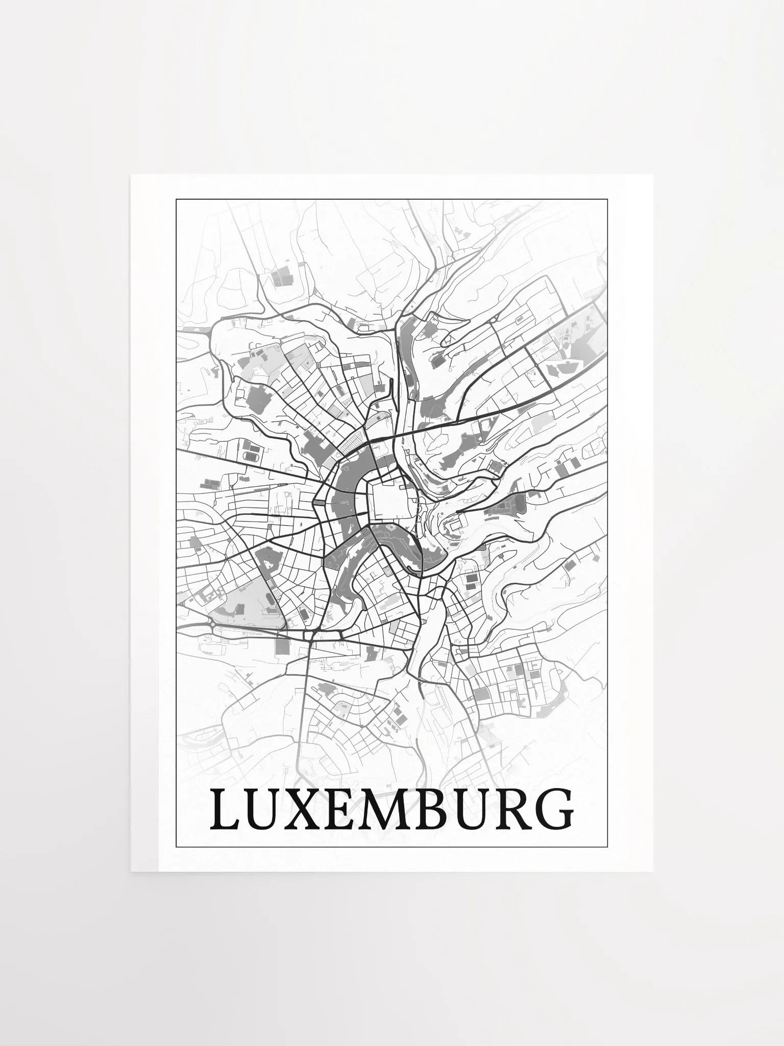 Luxemburg, Luxemburg, city map print product image (2)