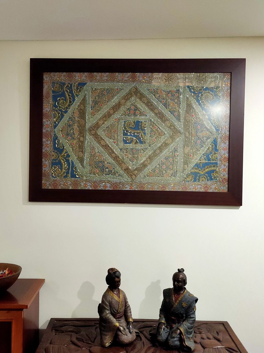 Magnifica, única e rara tela bordada indiana, Luxuosa arte indiana, tela requintada product image (12)